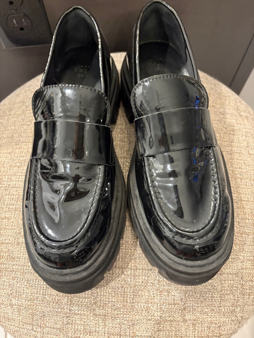 Women’s black Patent Leather Penny Loafers